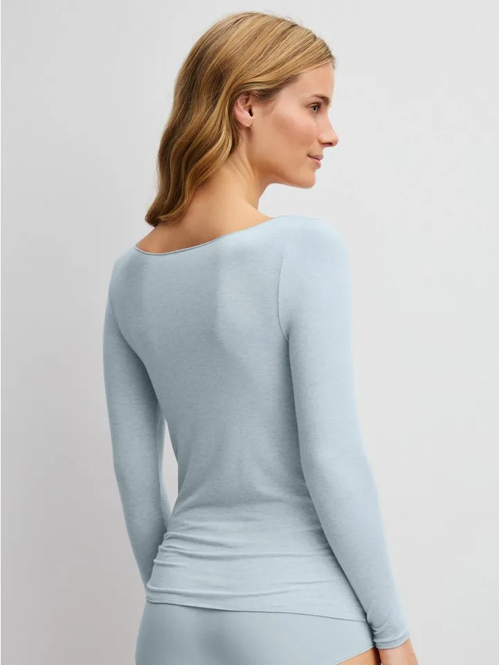 CALIDA CALIDA Unterziehshirt Second Skin Damen (1-St) seidig weich, elastisch und angenehm leicht, Blau, – Produktbild 4 von 5