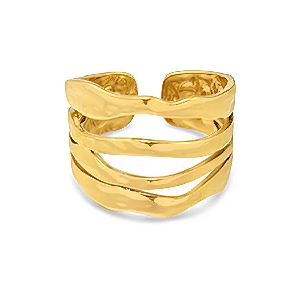 ELEKTROPULLI Größenverstellbarer Tree Ring ca. Ø 17 - 20mm von Elektropulli, Gold, – Produktbild 1 von 1