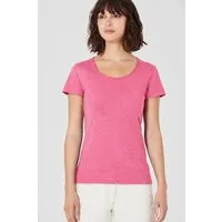 HempAge HempAge Damen T-Shirt mit Rollsaum Hanf/Bio-Baumwolle, Hibiscus (rosa), – Produktbild 1 von 1