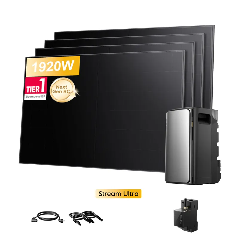 EcoFlow EcoFlow Stream Ultra, All-in-One Speicher für Balkonkraftwerke, mit 4 x 480Wp Sunpro BC Bifazial Full Black Solarmodul, by Powerness - Stream Ultra | 1920Wh / 1 x Smart Meter / Selbstabholung – Produktbild 1 von 1
