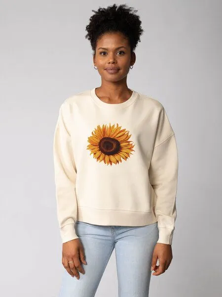 watapparel watapparel Sweatshirt Frauen Sonnenblume, Natural raw, – Produktbild 2 von 2