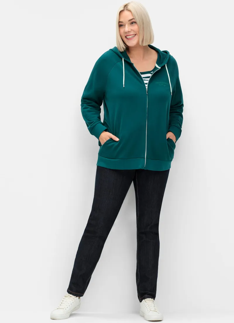sheego Sweatjacke, Petrol, – Produktbild 2 von 2