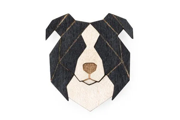 BeWooden BeWooden Brosche aus Holz Border Collie – Produktbild 1 von 4