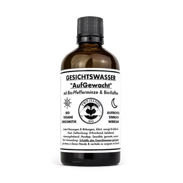 Two Hands BIO Two Hands BIO Gesichtswasser „AufGewacht“ mit Bio-Pfefferminze & Bio-Kaffee - Bio Vegan – Produktbild 1 von 1