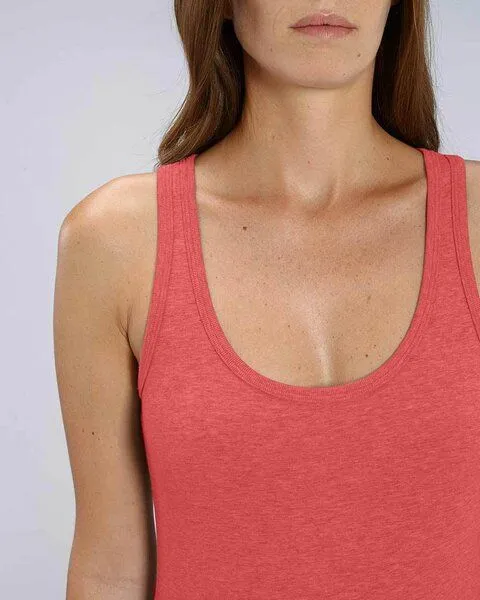 YTWOO YTWOO Damen Top aus Bio Baumwolle, nachhaltig & fair, viele Farben meliert, Rot, – Produktbild 3 von 4