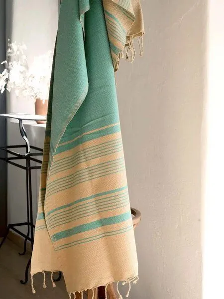 Karawan authentic Karawan authentic Fouta Sand Collection – Jacquard-Hammamtuch aus Bio-Baumwolle, Natural, – Produktbild 4 von 4
