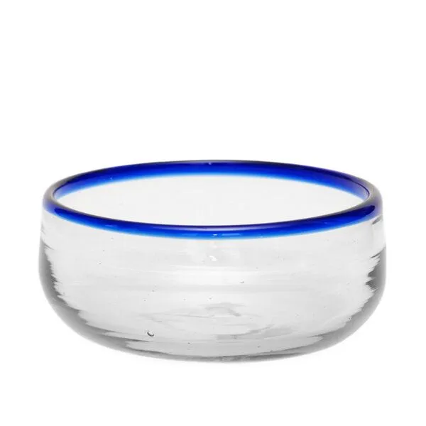GLOBO Fair Trade GLOBO Fair Trade Schälchen aus Recyclingglas, mundgeblasen, Blauer rand, – Produktbild 1 von 1