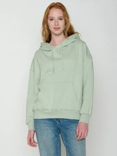 GreenBomb GREENBOMB Les Fleurs Mello - Lässiger Hoodie aus Bio-Baumwolle / hochwertiger Print / GOTS / Fair & Vegan, Grün (gedämpfte minze), – Produktbild 2 von 4