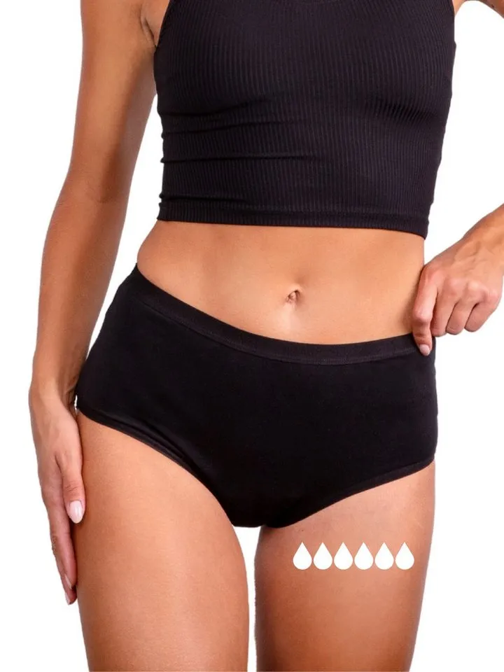 Taynie Taynie Periodenslip Comfort ultra - Periodenunterwäsche sehr starke Blutung - Damen (1-St., 1er-Pack) Ultra Dry Technologie mit Bio Baumwolle für Schutz bei starker Periode, Schwarz, – Produktbild 2 von 5