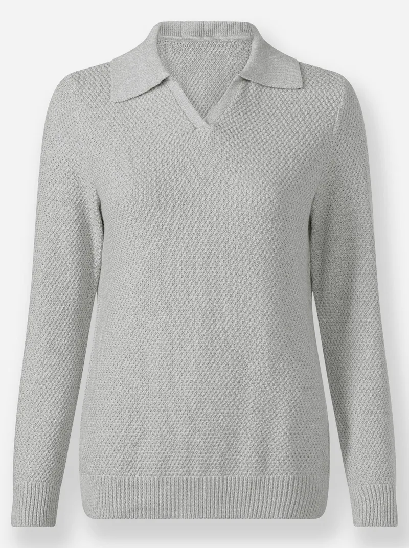Witt Polopullover steingrau-meliert, Steingrau-meliert, – Produktbild 1 von 2