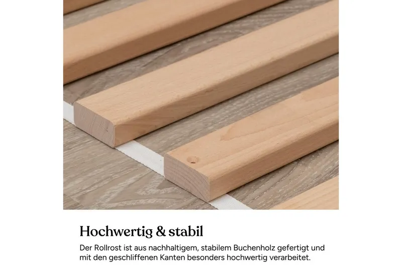 Rollrost Rollrost 90x200 cm aus FSC® zertifiziertem, massivem Buchenholz, Ehrenkind, belastbar bis zu 250 KG Flächengewicht, Lattenrost, Rollrost 90x200cm – Produktbild 5 von 5