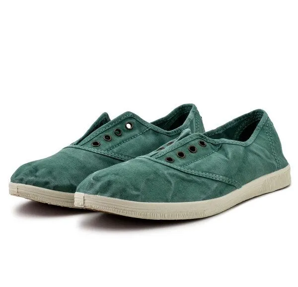 Natural World Natural World Vegan Damen Sneaker washed - Old Arum, Grün (albahaca), – Produktbild 4 von 4