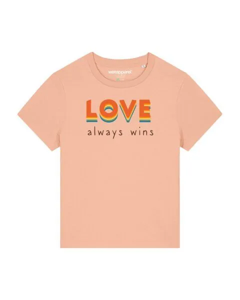 watapparel watapparel T-Shirt Frauen Love always wins, Fraiche peche, – Produktbild 1 von 4