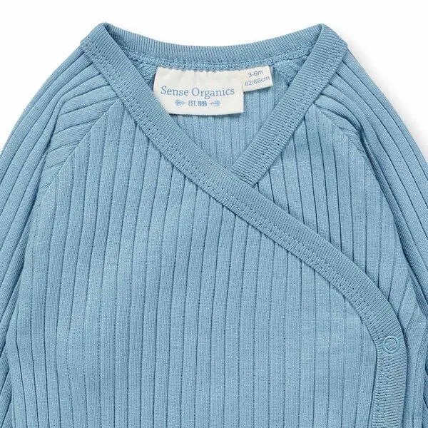 Sense Organics sense-organics Wickel Langarmbody, Modell YGON, Helles denimblau, – Produktbild 3 von 4
