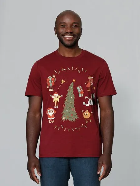watapparel watapparel T-Shirt Unisex Christmas 2024, Burgundy, – Produktbild 1 von 3