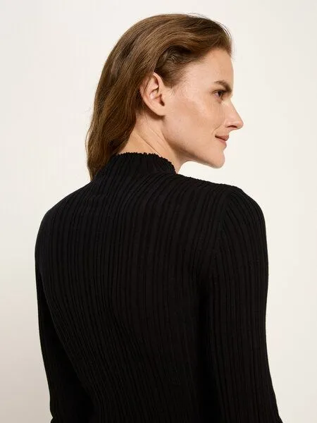 LANIUS LANIUS Rippenpullover aus Bio-Baumwolle, Black, – Produktbild 4 von 4