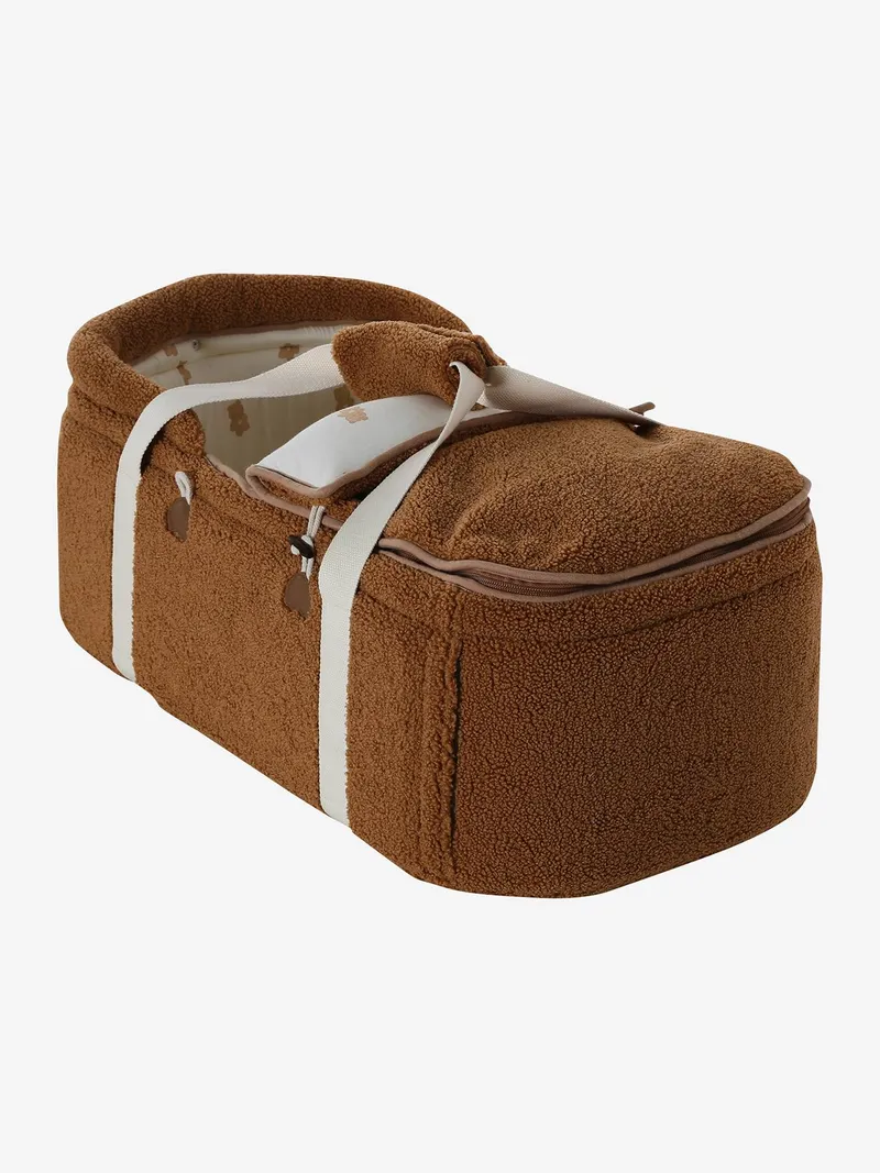 Vertbaudet Soft-Tragetasche Baby mit Webpelz, Braun, – Produktbild 2 von 4
