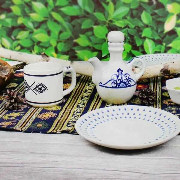 Mitienda Shop Mitienda Shop Tasse Nabeul aus Keramik weiß handbemalt, Tunesien – Produktbild 3 von 3
