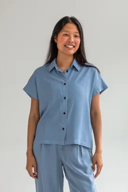 TWOTHIRDS TWOTHIRDS Damen vegan Hemd Cannes Denim Blau – Produktbild 1 von 1