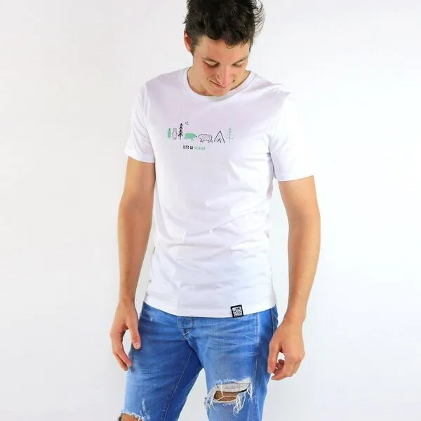 Gary Mash GARY MASH T-Shirt Let's go outdoor, Weiß, – Produktbild 2 von 3