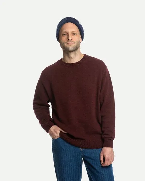 MATONA Matona Pullover | Classic Sweater | aus Wolle und Baumwolle | GOTS-zertifiziert, Bordeaux, – Produktbild 1 von 3