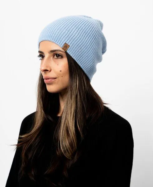 Kopyto Kopyto DEER - Mütze 100% RWS Merinowolle Mulesingfrei, leichte Beanie ohne Umschlag, Unisex, Hellblau, – Produktbild 1 von 3