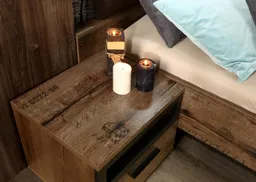 FORTE Nachtkonsole Jacky, mit 1 offenem Fach und 1 Schubkasten – Produktbild 1 von 1