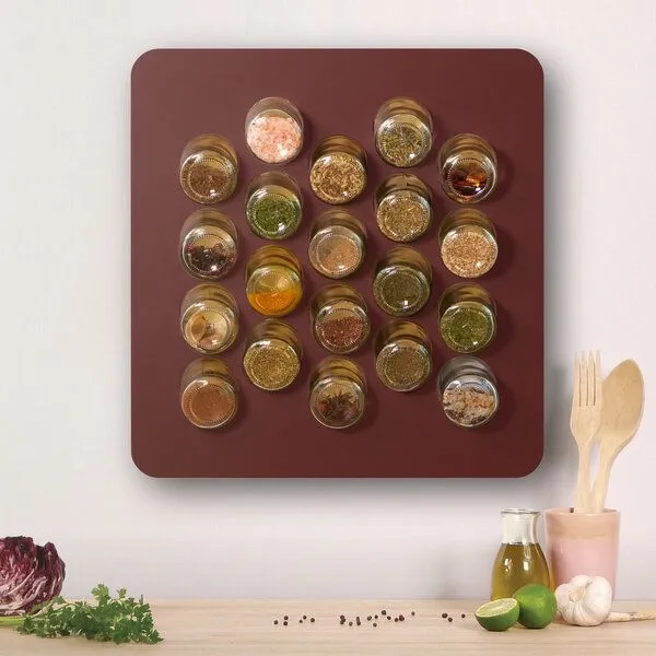 nest-gestaltung nest-gestaltung Gewürzregal habibi · mit 20 Gläsern, Dunkelrot, – Produktbild 2 von 4