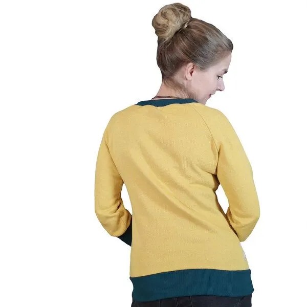 liebewicht liebewicht Pullover Sweatshirt kurz mit langen Bündchen, Gelb/grün, – Produktbild 2 von 4