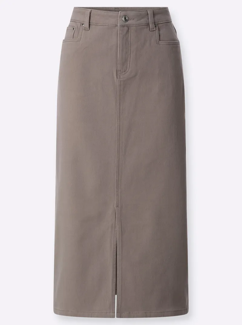 Witt Jeansrock taupe, Taupe, – Produktbild 1 von 2