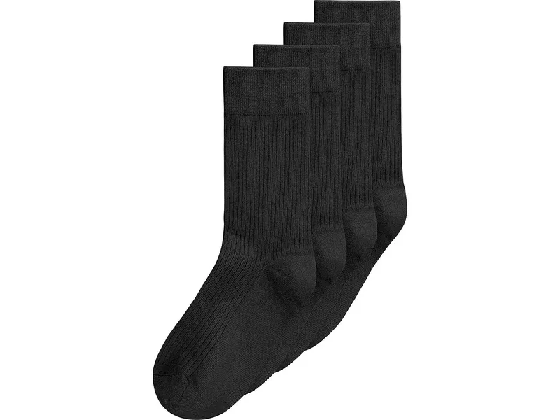 MELA MELA Gerippte Socken 4 Paare aus 100% Bio-Baumwolle, Schwarz, – Produktbild 1 von 2