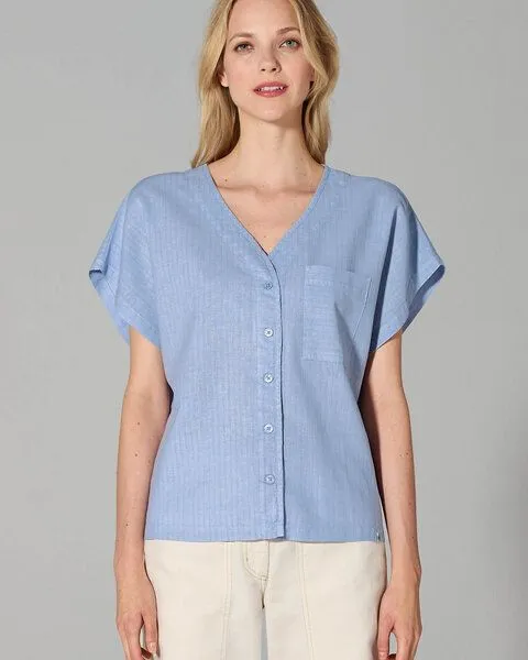 HempAge HempAge Hanf Sommer Bluse, Water, – Produktbild 2 von 2