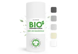 Jacobson Spannbettlaken BIO, Jersey Spannbetttuch, Bettlaken 160 g/m², 100% BIO-Baumwolle, Gummizug: rundum – Produktbild 1 von 1