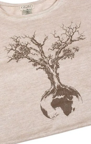 Life-Tree Life-Tree Hanf Shirt für Herren "Weltenbaum" in Natur – Produktbild 4 von 5