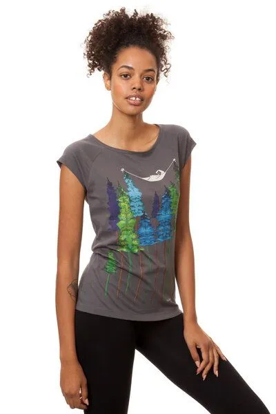 FellHerz FellHerz Damen T-Shirt Wood Girl Bio Fair, Castlerock (grau), – Produktbild 2 von 4