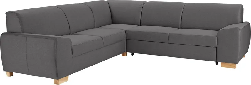 DOMO collection Ecksofa Incanto kubische Formensprache, komfortabel, flache Armlehnen, L-Form, ohne Bettfunktion, Stellmaße: 260/260cm, Grau, – Produktbild 4 von 5