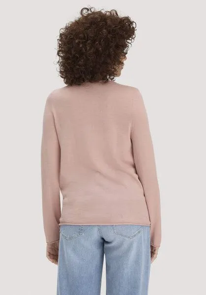 hessnatur hessnatur Strick Pullover Regular aus reiner Bio-Merinowolle, Rosé, – Produktbild 2 von 4