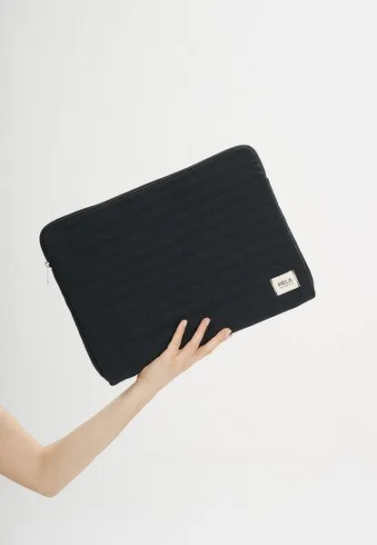 MELA MELA Gepolsterte Laptophülle Style VINUSA aus 100% Bio-Baumwolle, Schwarz, – Produktbild 2 von 4