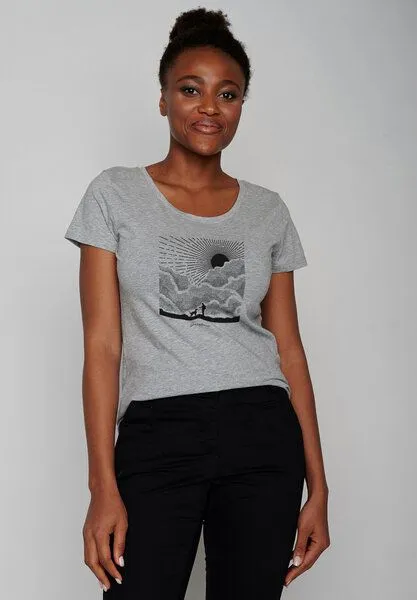 GreenBomb GREENBOMB Nature Buddies Loves - Lässiges T-Shirt aus Bio-Baumwolle / hochwertiger Print / GOTS / Fair & Vegan, Grau (heidegrau), – Produktbild 1 von 4