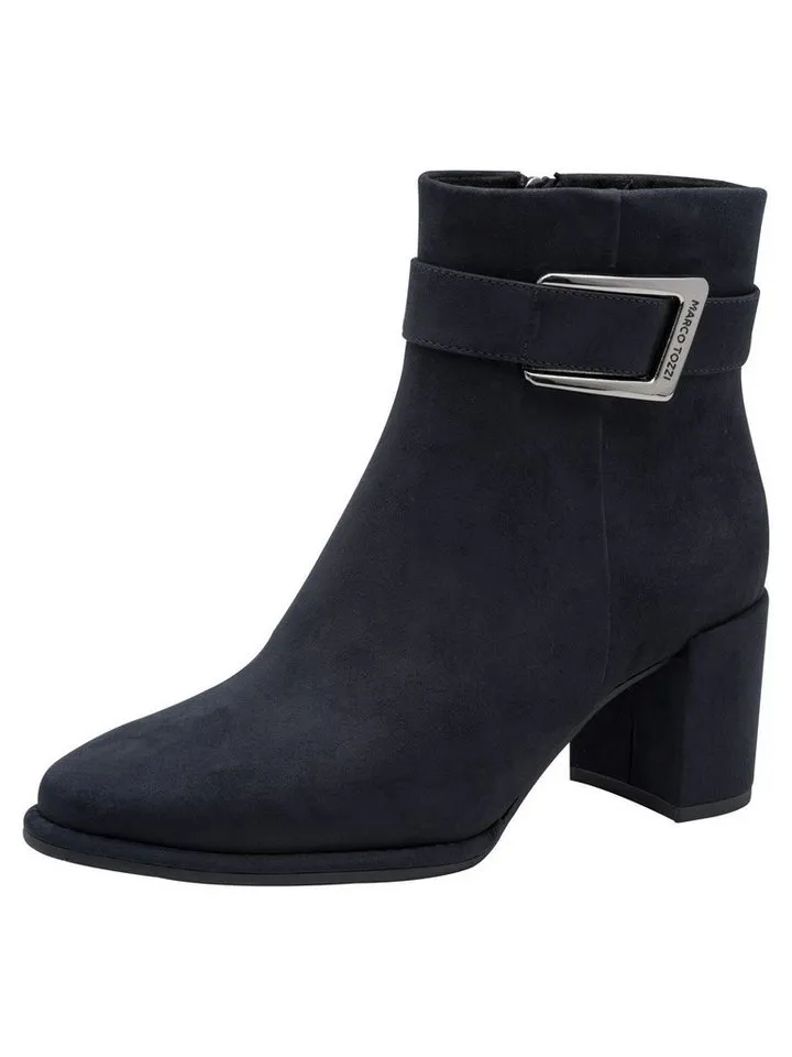 Marco Tozzi Marco Tozzi Vegan, MT FEEL ME mit Blockabsatz Blockabsatz Stiefelette Vegan, Blau, – Produktbild 1 von 4