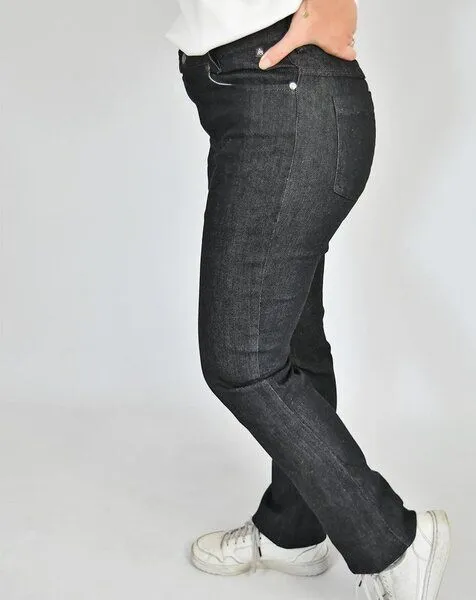 Aatise Damen Jeans Zilo Straight Mid-rise upgecycelte Baumwolle Aatise, Schwarz, – Produktbild 4 von 6