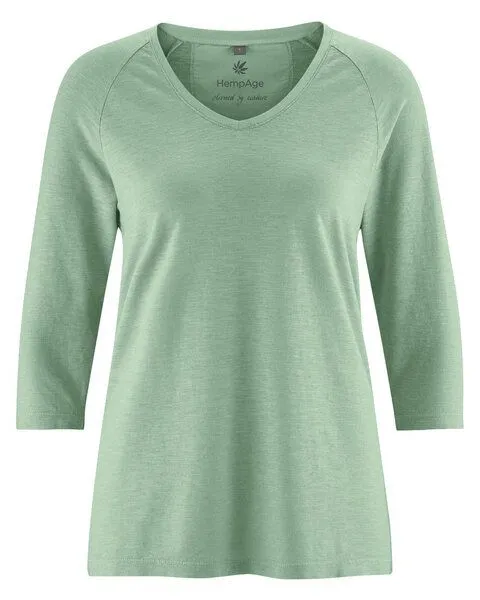 HempAge HempAge Raglanshirt mit 3/4-Arm Hanf/Biobaumwolle, Menta (grün), – Produktbild 1 von 4