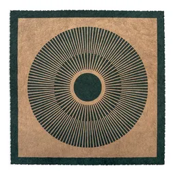 Veskor Cassiopeia Veskor Cassiopeia CENTRAL SUN SQUARE Sonnen Linoldruck | 22 × 22 cm | Kupfer auf Smaragdgrün – Produktbild 1 von 1