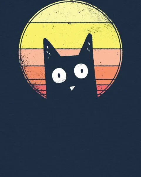 watapparel watapparel T-Shirt Frauen Sunset Cat, French navy, – Produktbild 3 von 3