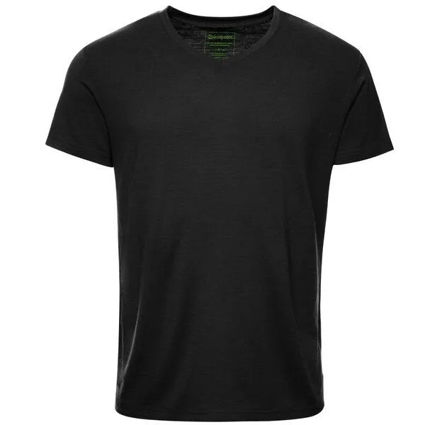 Kaipara - Merino Sportswear Kaipara - Merino Sportswear Merino Shirt Herren Kurzarm Regular V-Neck 200, Schwarz, – Produktbild 1 von 2