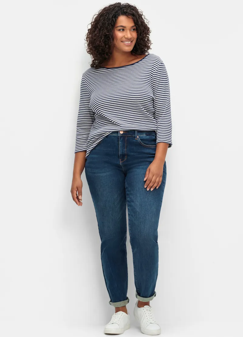 sheego Skinny Jeans dark blue denim, Dark blue denim, – Produktbild 1 von 2