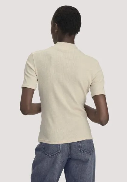 hessnatur hessnatur Mock-Neck Shirt Slim aus Bio-Baumwolle, Naturweiss, – Produktbild 2 von 4