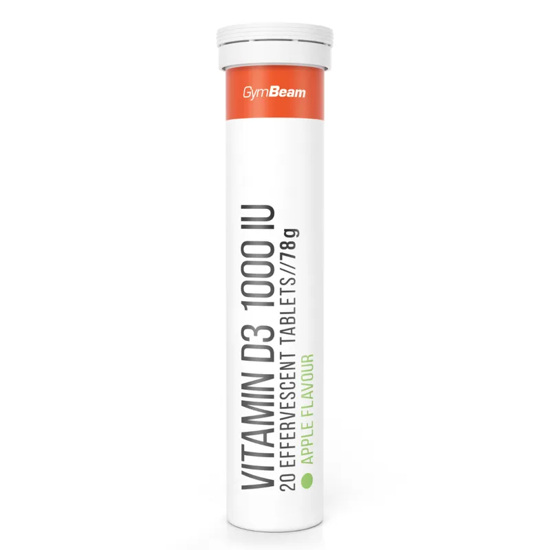 GymBeam GymBeam Vitamin D3 (1000 IU) Brausetabletten 20 Tabletten grüner Apfel – Produktbild 1 von 1