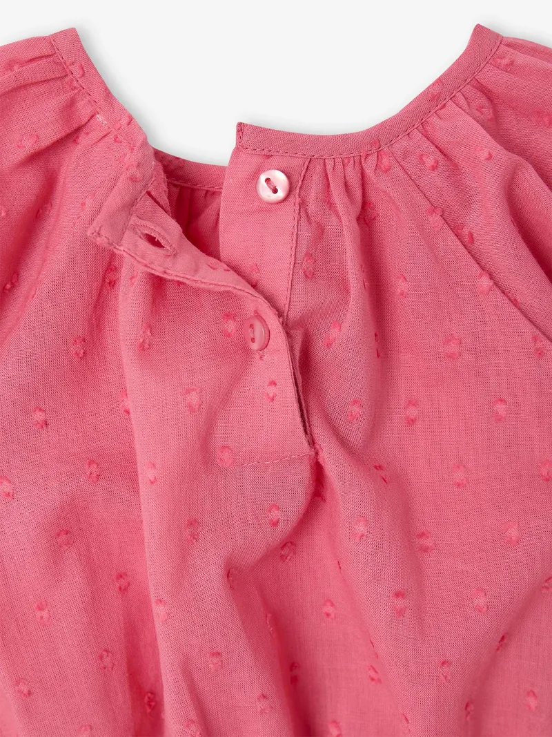 Vertbaudet Mädchen Baby Bluse mit Strukturmuster, Erdbeer, – Produktbild 4 von 4