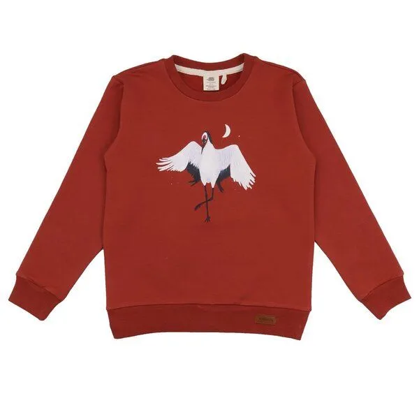 Walkiddy Baby-Langarmshirt Bio-Baumwolle Tanzende Kraniche Rot von Walkiddy – Produktbild 1 von 2